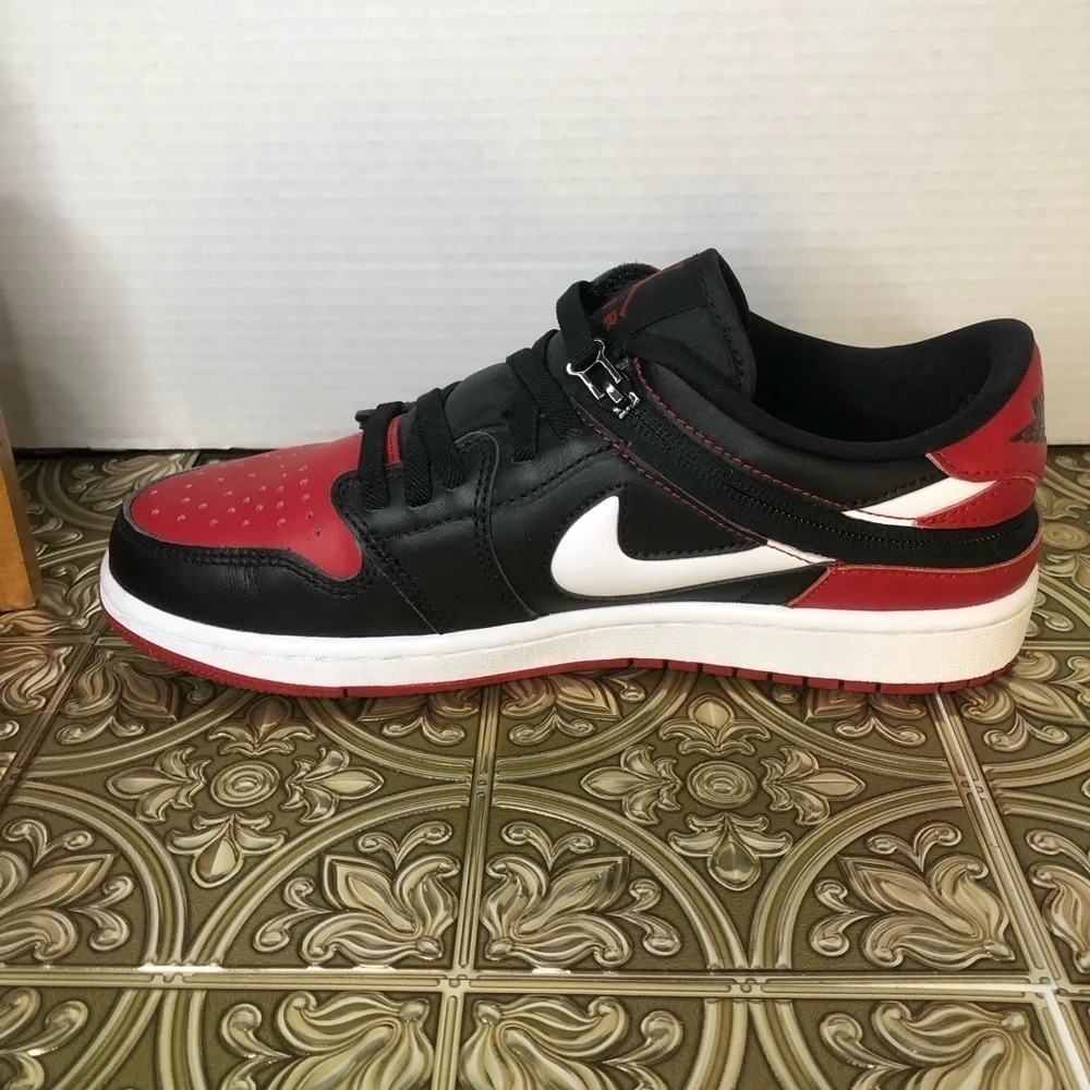 NIKE AIR JORDAN 1 LOW FLYEASE (GS) Jordan Black and Red Sneakers Men’s size 8
